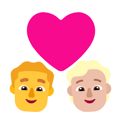 Emoji 👨‍❤️‍🧑🏼 Coppia Con Cuore: uomo, persona, Nessun tono della pelle, Carnagione Abbastanza Chiara su Microsoft Windows 11 23H2.