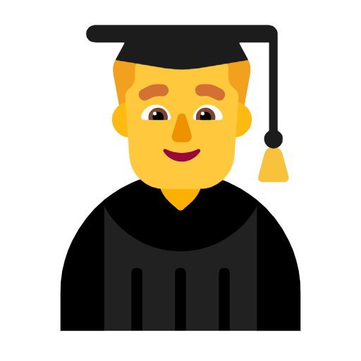 Emoji 👨‍🎓 Studente su Microsoft Windows 11 23H2.
