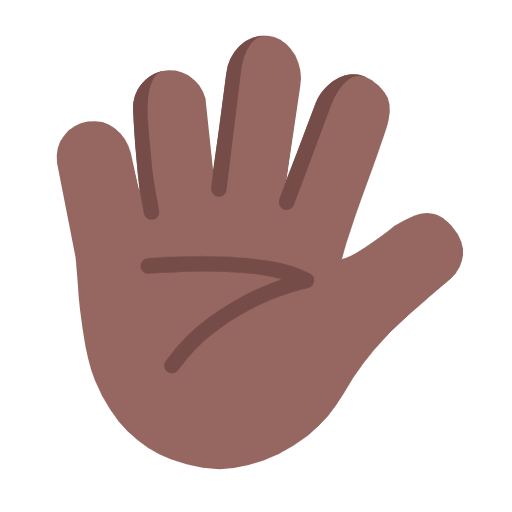🖐🏾 Emoji Mão Aberta Com Os Dedos Separados: Pele Morena Escura na Microsoft Windows 11 23H2.