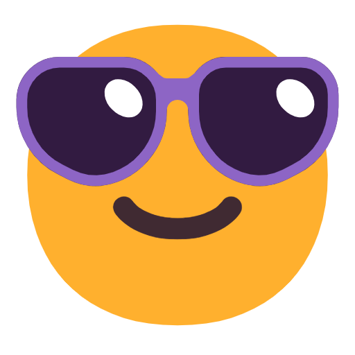 😎 Emoji Cara Sonriendo Con Gafas De Sol en Microsoft Windows 11 23H2.