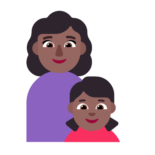 👩🏾‍👧🏾 Emoji Família - Mulher, Menina: Pele Morena Escura na Microsoft Windows 11 23H2.