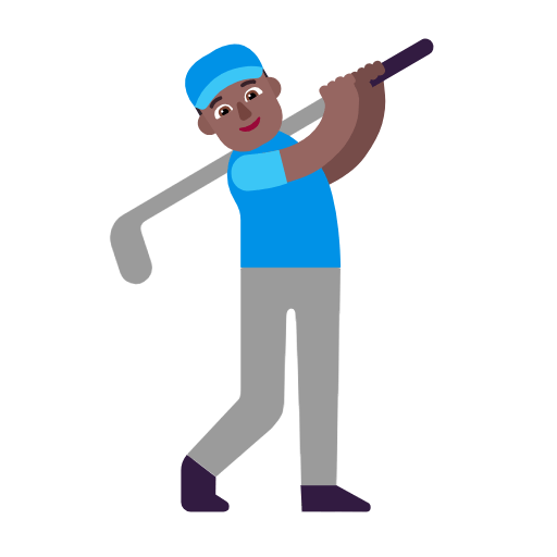🏌🏾‍♂️ Emoji Hombre Jugando Al Golf: Tono De Piel Oscuro Medio en Microsoft Windows 11 23H2.