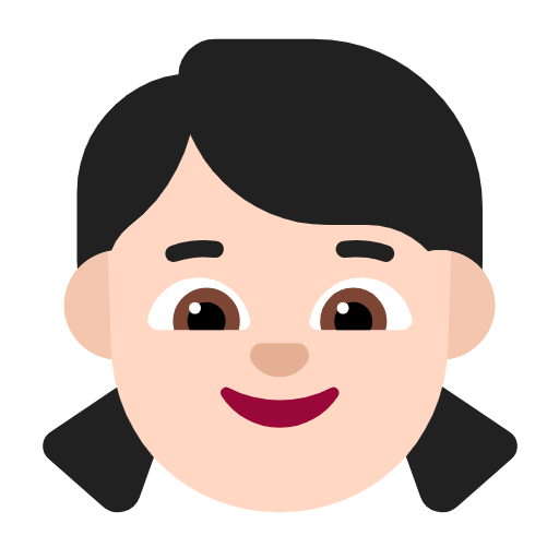 Emoji 👧🏻 Bambina: Carnagione Chiara su Microsoft Windows 11 23H2.