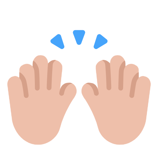 🙌🏼 Emoji Mãos Para Cima: Pele Morena Clara na Microsoft Windows 11 23H2.