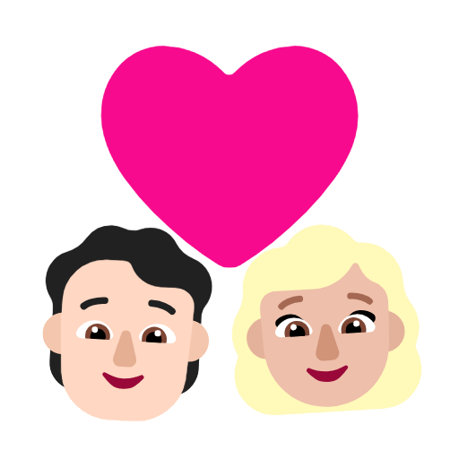 Émoji 🧑🏻‍❤️‍👩🏼 Couple Avec Cœur: Personne, Femme, Peau Claire, Peau Moyennement Claire sur Microsoft Windows 11 23H2.