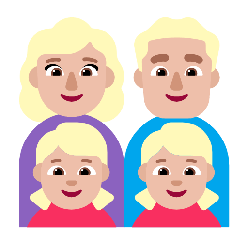Familie - Frau, Mann, Mädchen, Mädchen: mittelhelle Hautfarbe Microsoft Windows 11 23H2.
