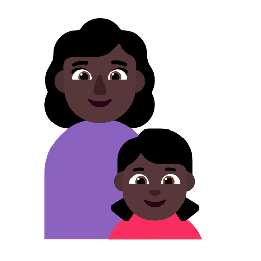 Emoji 👩🏿‍👧🏿 Famiglia - Donna, Bambina: Carnagione Scura su Microsoft Windows 11 23H2.