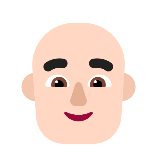 Emoji 👨🏻‍🦲 Uomo: Carnagione Chiara E Calvo su Microsoft Windows 11 23H2.
