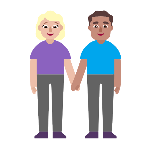 Emoji 👩🏼‍🤝‍👨🏽 Uomo E Donna Che Si Tengono Per Mano: Carnagione Abbastanza Chiara E Carnagione Olivastra su Microsoft Windows 11 23H2.