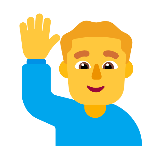 🙋‍♂️ Emoji Mann mit erhobenem Arm Microsoft Windows 11 23H2.