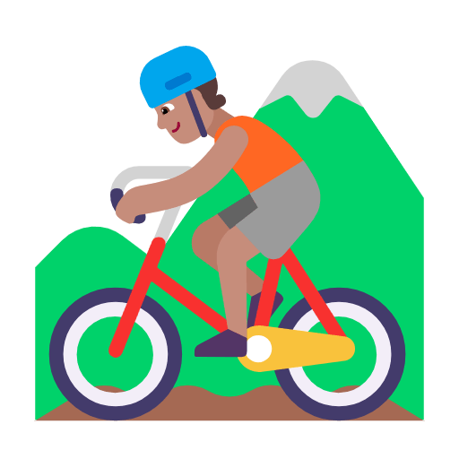 Emoji 🚵🏽 Ciclista Di Mountain Bike: Carnagione Olivastra su Microsoft Windows 11 23H2.