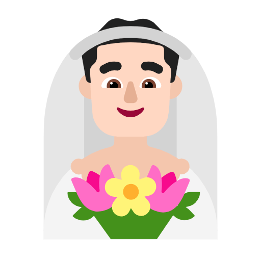 Emoji 👰🏻‍♂️ Sposo Con Velo: Carnagione Chiara su Microsoft Windows 11 23H2.
