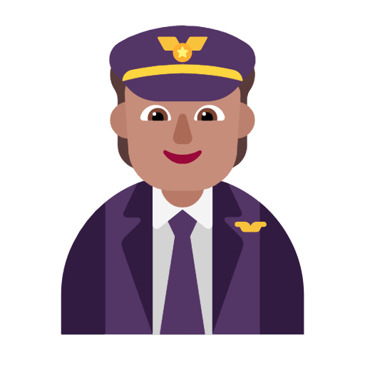 Emoji 🧑🏽‍✈️ Pilota: Carnagione Olivastra su Microsoft Windows 11 23H2.