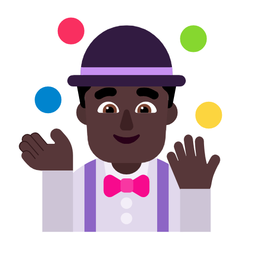 Emoji 🤹🏿‍♂️ Giocoliere Uomo: Carnagione Scura su Microsoft Windows 11 23H2.