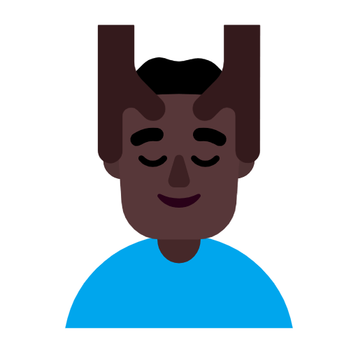 💆🏿‍♂️ Emoji Mann, der eine Kopfmassage bekommt: dunkle Hautfarbe Microsoft Windows 11 23H2.