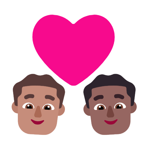 Emoji 👨🏽‍❤️‍👨🏾 Coppia Con Cuore - Uomo: Carnagione Olivastra, Uomo: Carnagione Abbastanza Scura su Microsoft Windows 11 23H2.
