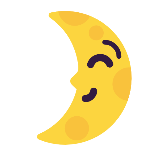 🌛 Emoji Luna De Cuarto Creciente Con Cara en Microsoft Windows 11 23H2.