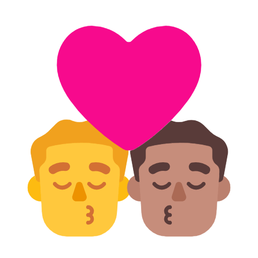 Emoji 👨‍❤️‍💋‍👨🏽 Bacio Tra Coppia - Uomo, Uomo: Carnagione Olivastra su Microsoft Windows 11 23H2.
