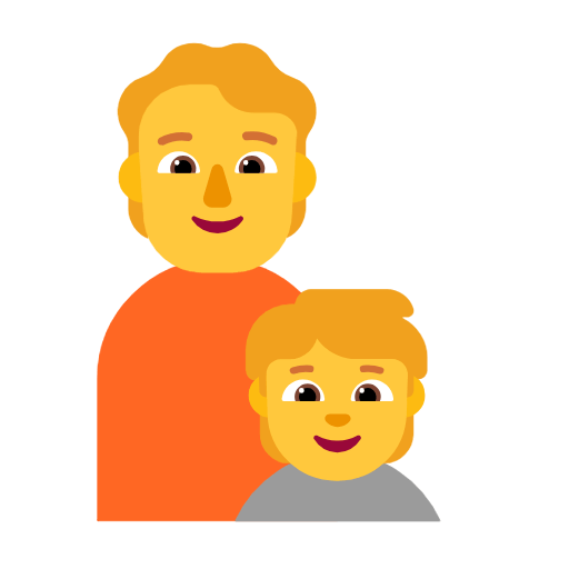 🧑‍🧒 Emoji Familia: Adulto, Niño en Microsoft Windows 11 23H2.