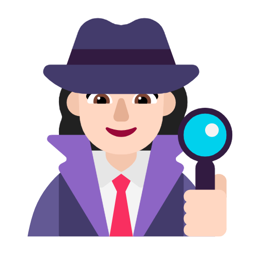 🕵🏻‍♀️ Emoji Detective Mujer: Tono De Piel Claro en Microsoft Windows 11 23H2.