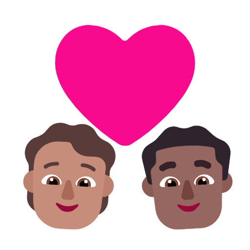 Émoji 🧑🏽‍❤️‍👨🏾 Couple Avec Cœur: Personne, Homme, Peau Légèrement Mate, Peau Mate sur Microsoft Windows 11 23H2.