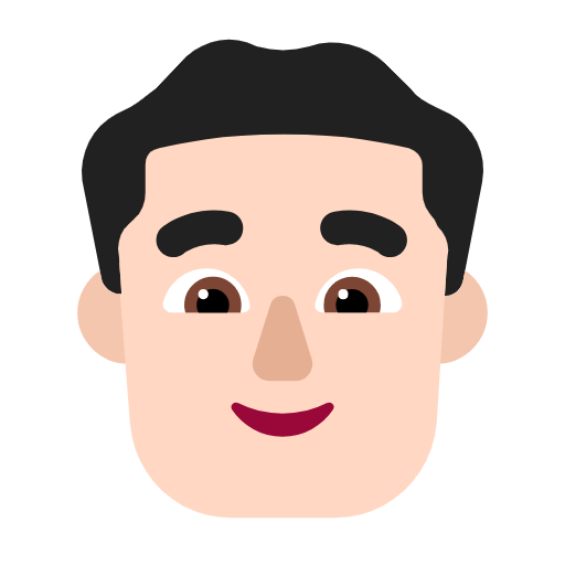 Emoji 👨🏻 Uomo: Carnagione Chiara su Microsoft Windows 11 23H2.