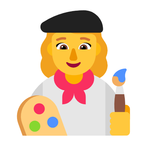 Emoji 👩‍🎨 Artista Donna su Microsoft Windows 11 23H2.