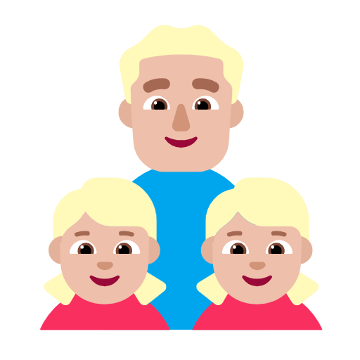 Emoji 👨🏼‍👧🏼‍👧🏼 Famiglia - Uomo, Bambina, Bambina: Carnagione Abbastanza Chiara su Microsoft Windows 11 23H2.