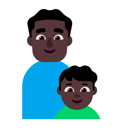 Emoji 👨🏿‍👦🏿 Famiglia - Uomo, Bambino: Carnagione Scura su Microsoft Windows 11 23H2.