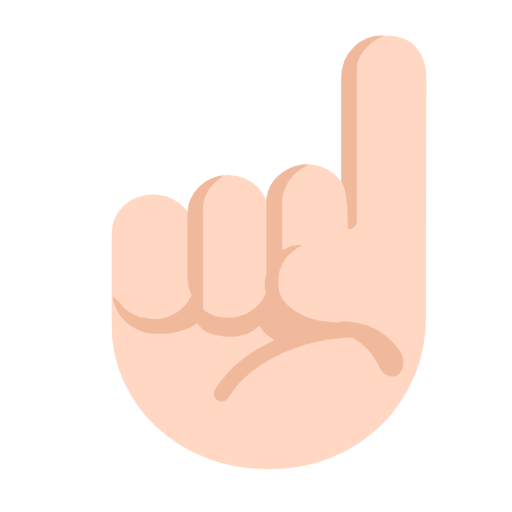 ☝🏻 Emoji nach oben weisender Zeigefinger von vorne: helle Hautfarbe Microsoft Windows 11 23H2.