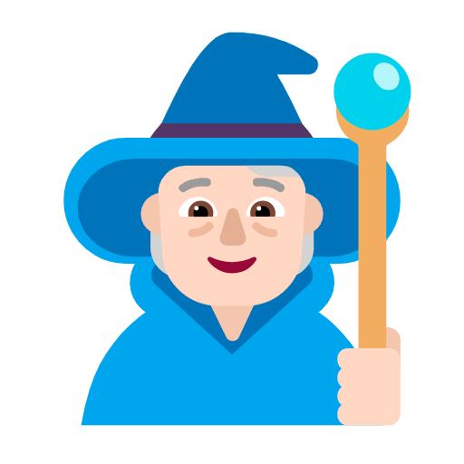Emoji 🧙🏻 Mago: Carnagione Chiara su Microsoft Windows 11 23H2.