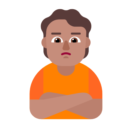 Emoji 🙎🏽 Persona Imbronciata: Carnagione Olivastra su Microsoft Windows 11 23H2.