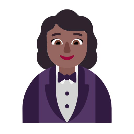 🤵🏾‍♀️ Emoji Mujer Con Esmoquin: Tono De Piel Oscuro Medio en Microsoft Windows 11 23H2.