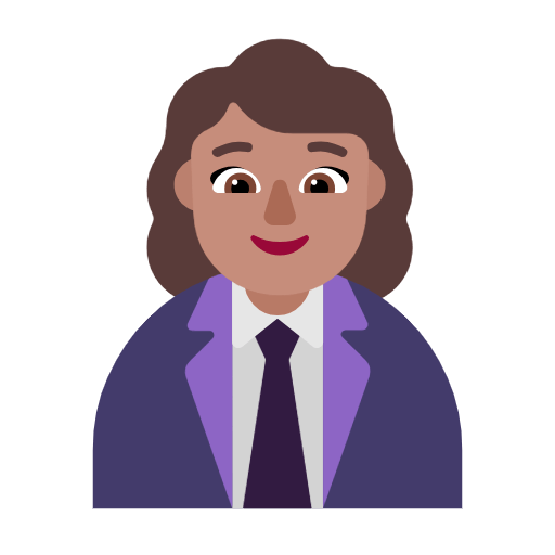 👩🏽‍💼 Emoji Oficinista Mujer: Tono De Piel Medio en Microsoft Windows 11 23H2.