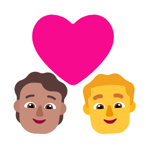 🧑🏽‍❤️‍👨 Emoji Liebespaar: Person, Mannn, mittlere Hautfarbe, Kein Hautton Microsoft Windows 11 23H2.