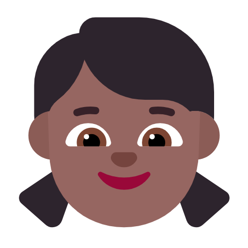 👧🏾 Emoji Mädchen: mitteldunkle Hautfarbe Microsoft Windows 11 23H2.