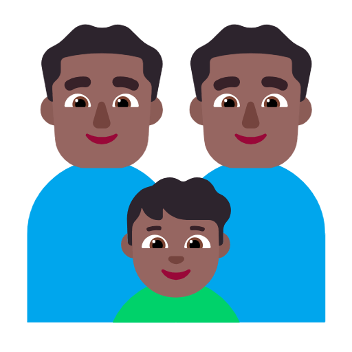 Emoji 👨🏾‍👨🏾‍👦🏾 Famiglia - Uomo, Uomo, Bambino: Carnagione Abbastanza Scura su Microsoft Windows 11 23H2.