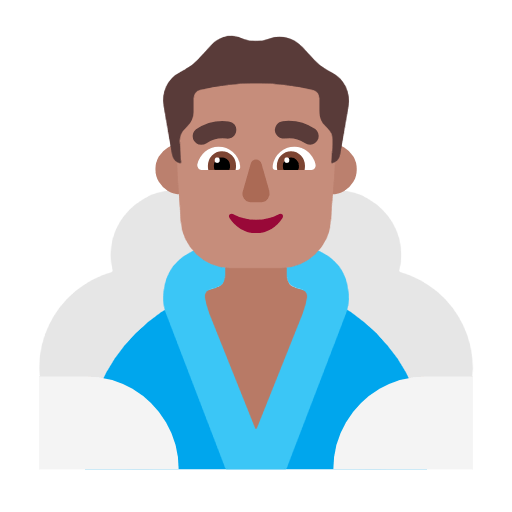 🧖🏽‍♂️ Emoji Hombre En Una Sauna: Tono De Piel Medio en Microsoft Windows 11 23H2.