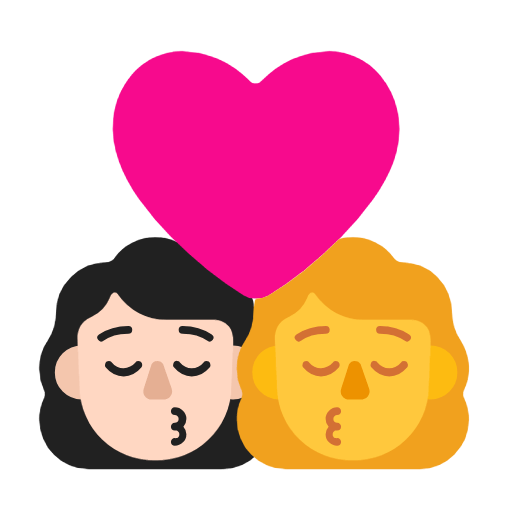 Emoji 👩🏻‍❤️‍💋‍👩 Bacio Tra Coppia - Donna: Carnagione Chiara, Donna su Microsoft Windows 11 23H2.
