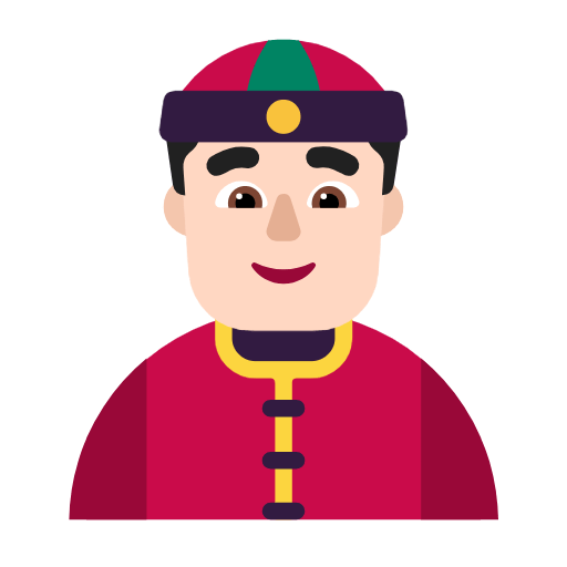 👲🏻 Emoji Mann mit chinesischem Hut: helle Hautfarbe Microsoft Windows 11 23H2.