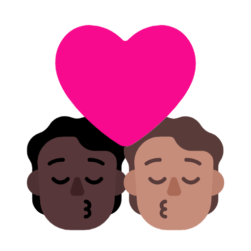 🧑🏿‍❤️‍💋‍🧑🏽 Emoji sich küssendes Paar: Person, Person, dunkle Hautfarbe, mittlere Hautfarbe Microsoft Windows 11 23H2.