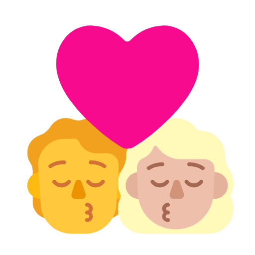 Emoji 🧑‍❤️‍💋‍👩🏼 Bacio Tra Coppia: persona, Donna, Nessun tono della pelle, Carnagione Abbastanza Chiara su Microsoft Windows 11 23H2.