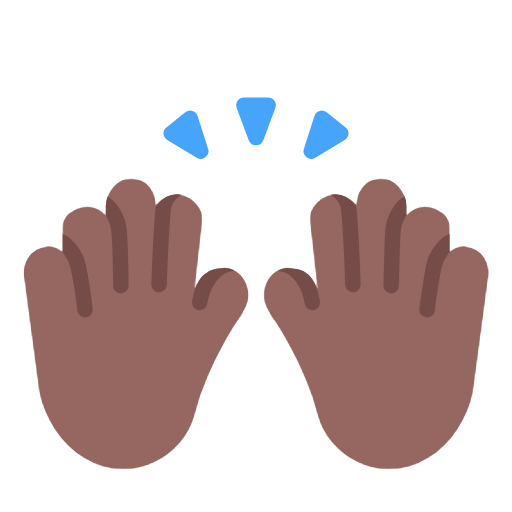 🙌🏾 Emoji zwei erhobene Handflächen: mitteldunkle Hautfarbe Microsoft Windows 11 23H2.