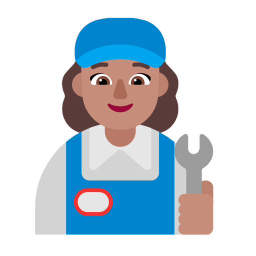 Emoji 👩🏽‍🔧 Meccanico Donna: Carnagione Olivastra su Microsoft Windows 11 23H2.