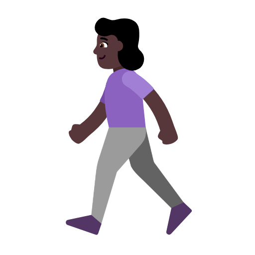 🚶🏿‍♀️ Emoji Mujer Caminando: Tono De Piel Oscuro en Microsoft Windows 11 23H2.