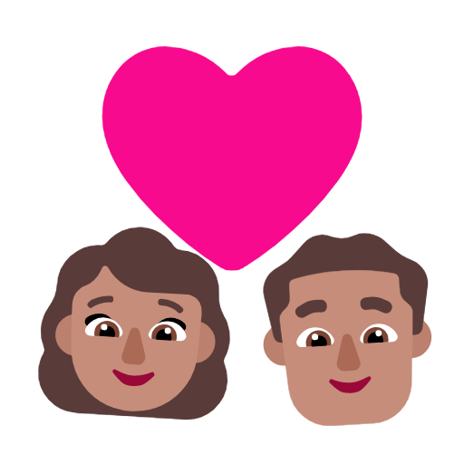 Emoji 👩🏽‍❤️‍👨🏽 Coppia Con Cuore - Donna: Carnagione Olivastra, Uomo: Carnagione Olivastra su Microsoft Windows 11 23H2.