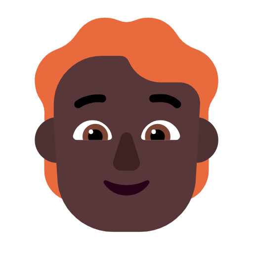 Emoji 🧑🏿‍🦰 Persona: Carnagione Scura E Capelli Rossi su Microsoft Windows 11 23H2.
