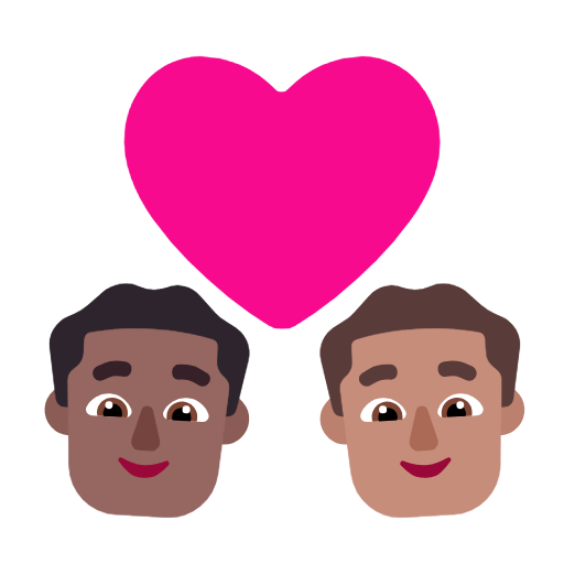 Emoji 👨🏾‍❤️‍👨🏽 Coppia Con Cuore - Uomo: Carnagione Abbastanza Scura, Uomo: Carnagione Olivastra su Microsoft Windows 11 23H2.