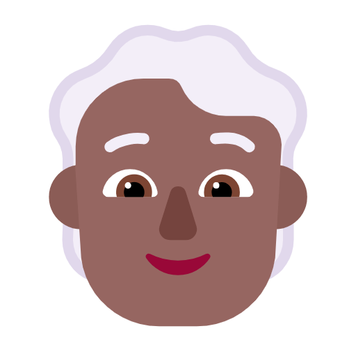 🧑🏾‍🦳 Emoji Erwachsener: mitteldunkle Hautfarbe, weißes Haar Microsoft Windows 11 23H2.