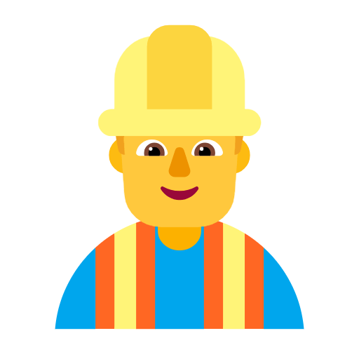 Emoji 👷‍♂️ Operaio Edile Uomo su Microsoft Windows 11 23H2.